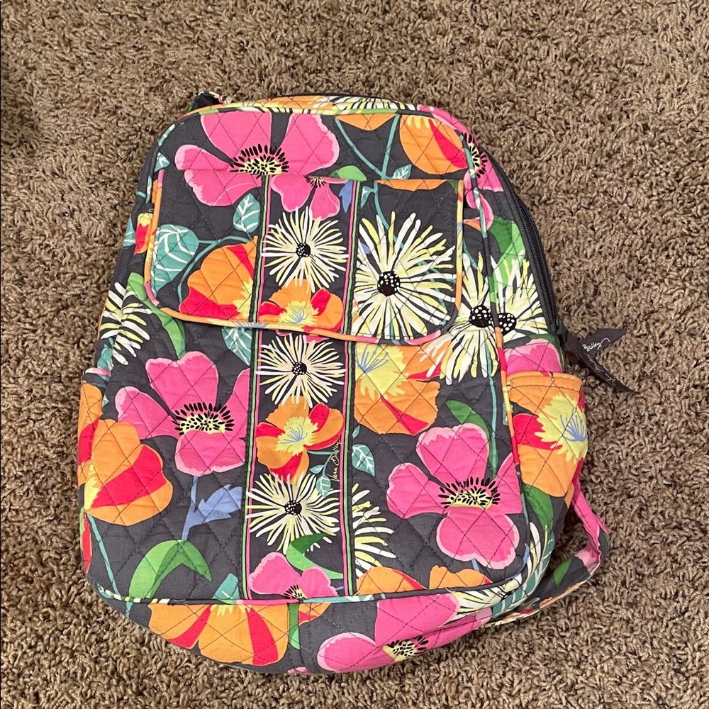 Vera Bradley Floral Backpack - Pink, Orange, Green, Black